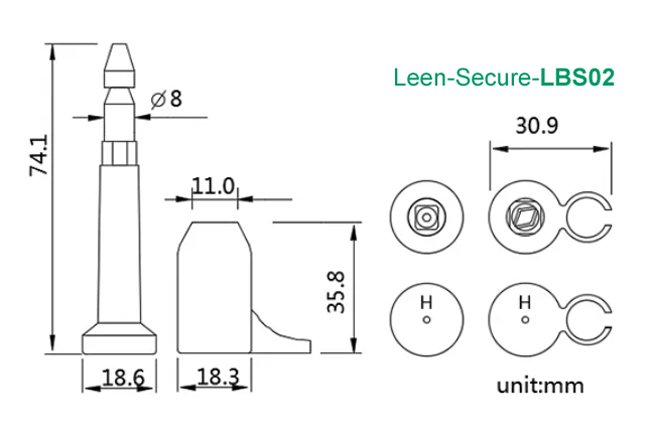 LBS02 Shipping Container Seals Drawing